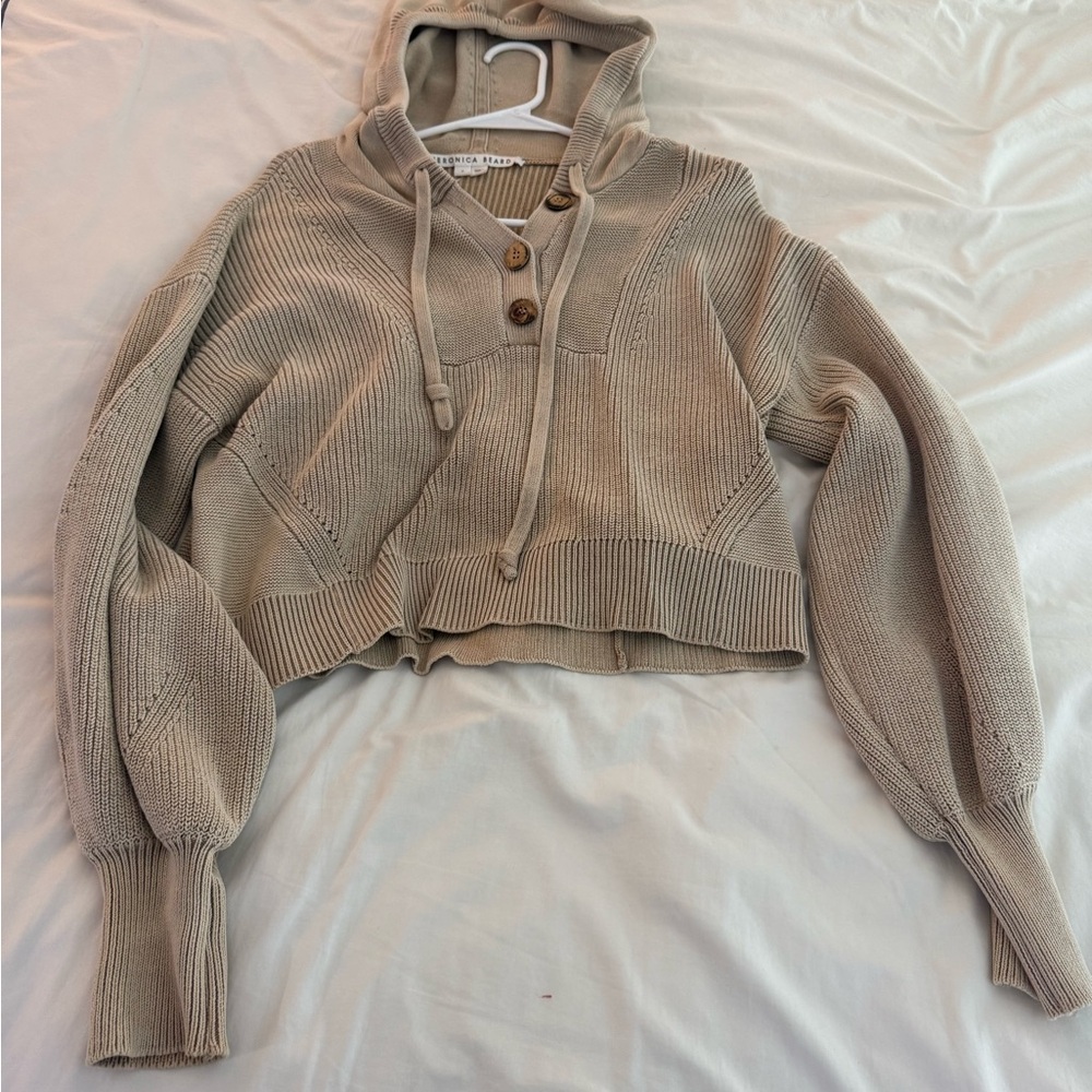 Veronica Beard Beige Hooded Sweater